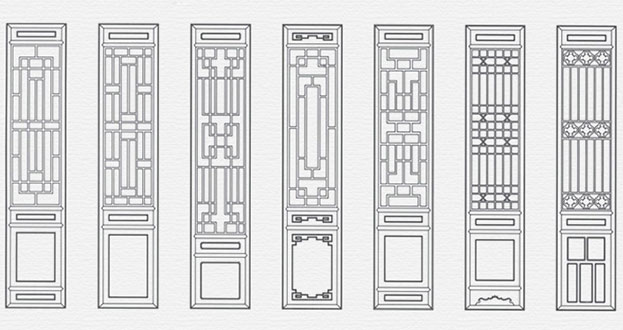 清丰常用中式仿古花窗图案隔断设计图